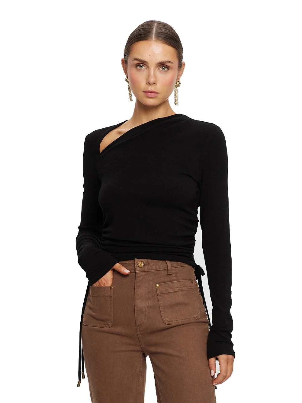 KIVARI tops Australia Signature Tops – Luxury Shoes KIVARI Annika Jersey Top in Black