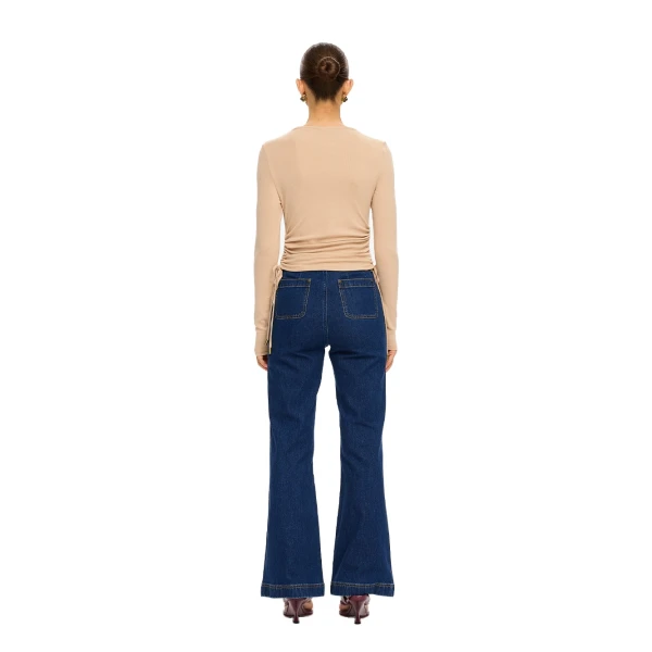 KIVARI Annika Jersey Top in Oat, view 3
