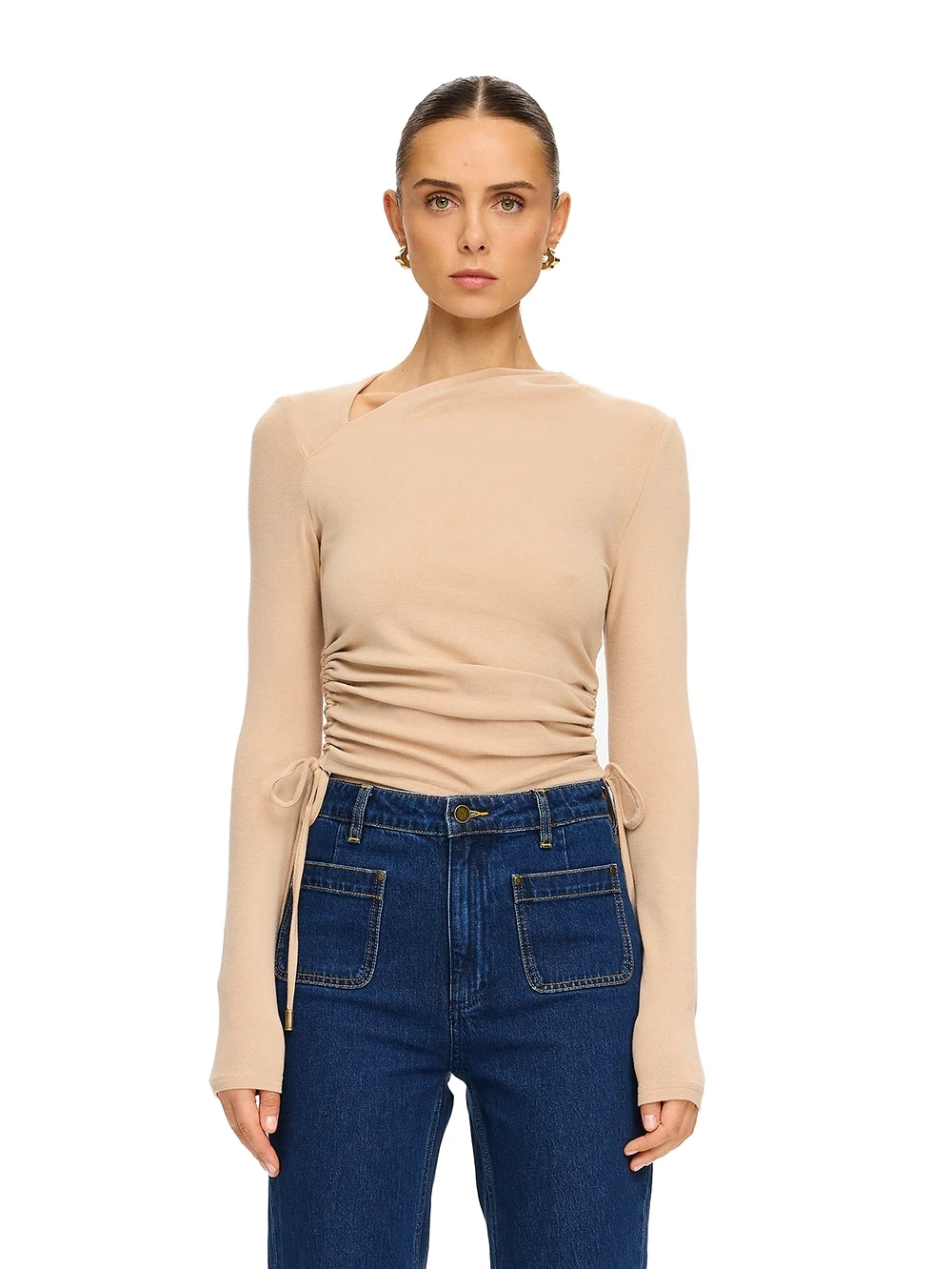 KIVARI tops Australia Signature Tops – Luxury Shoes KIVARI Annika Jersey Top in Oat