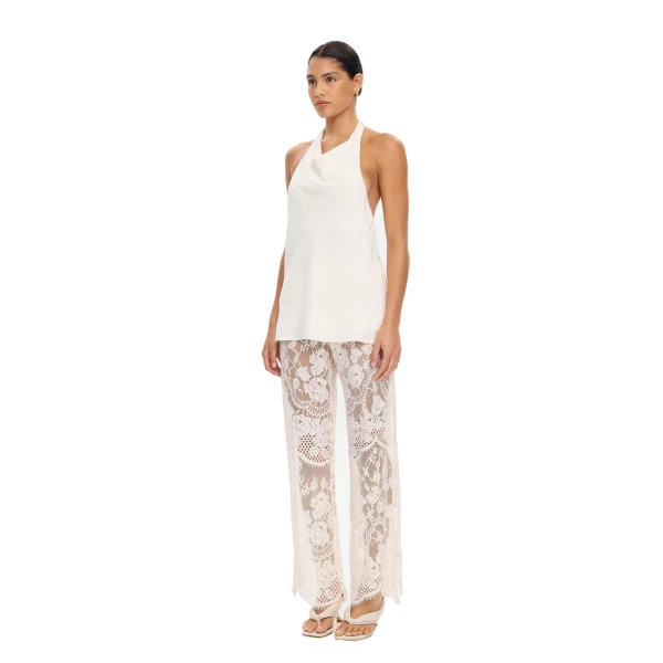 KIVARI Arabella Halter Top in Cream, view 4