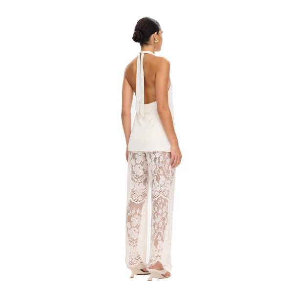 KIVARI Arabella Lace Pant in Cream, view 5