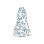 KIVARI Bluebell Halter Mini Dress in Blue Ecru