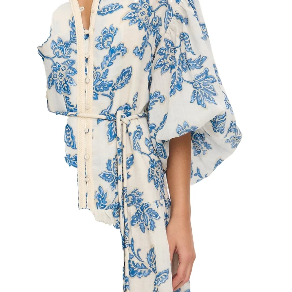 KIVARI Bluebell Maxi Dress in Blue Ecru, view 6