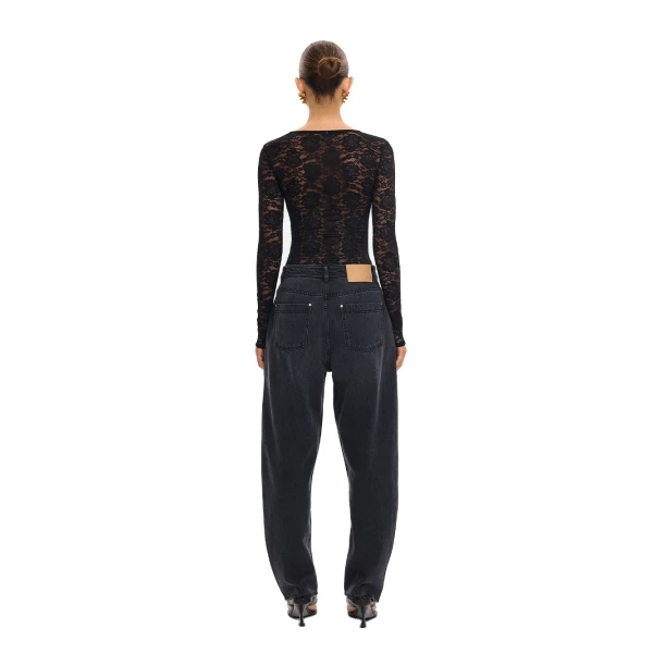 KIVARI Bonnie Lace Bodysuit in Black, view 5