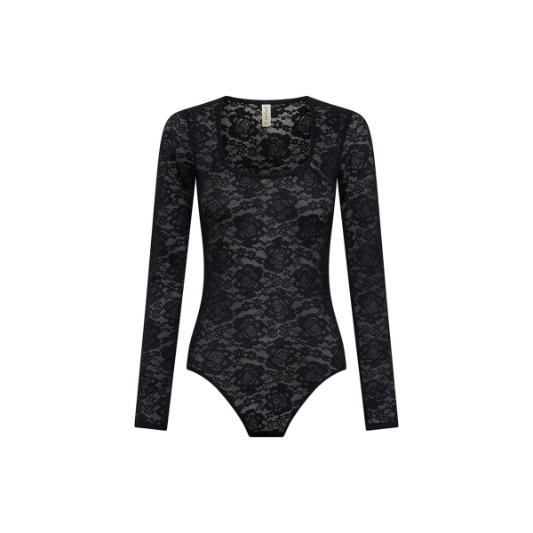 KIVARI Bonnie Lace Bodysuit in Black