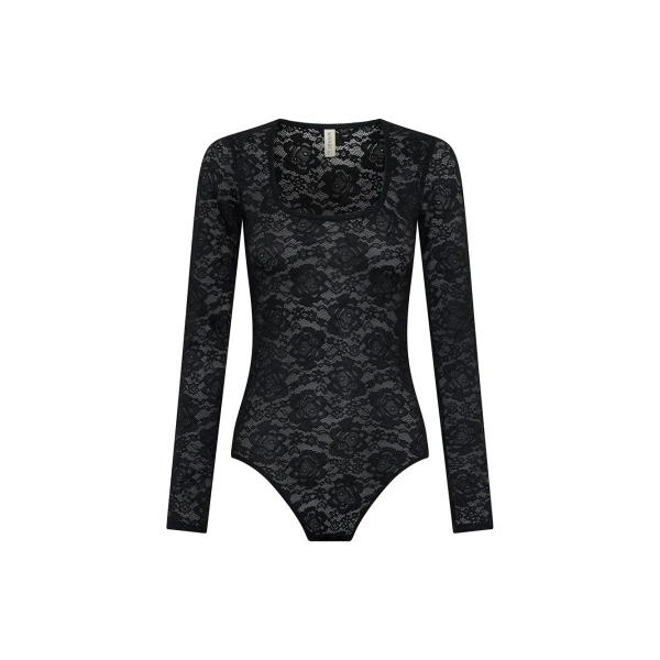 Bonnie Lace Bodysuit in Black