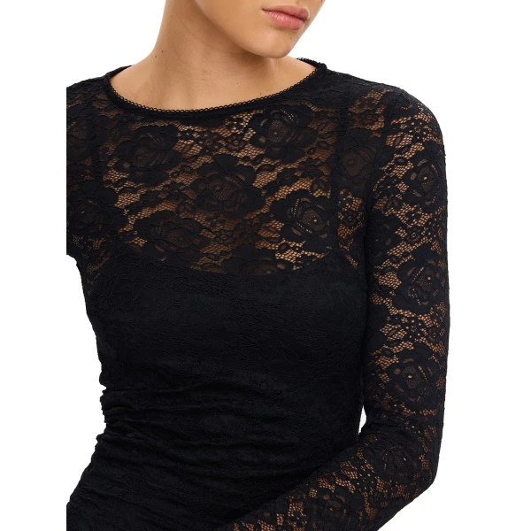 KIVARI Bonnie Lace Maxi Dress in Black, view 5