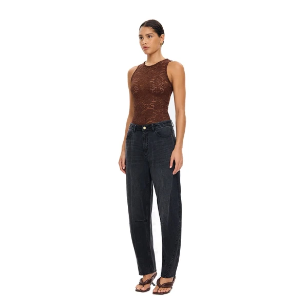 KIVARI Bonnie Lace Tank in Chocolate, view 3