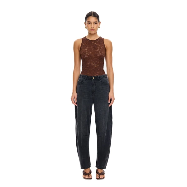 KIVARI Bonnie Lace Tank in Chocolate, view 6