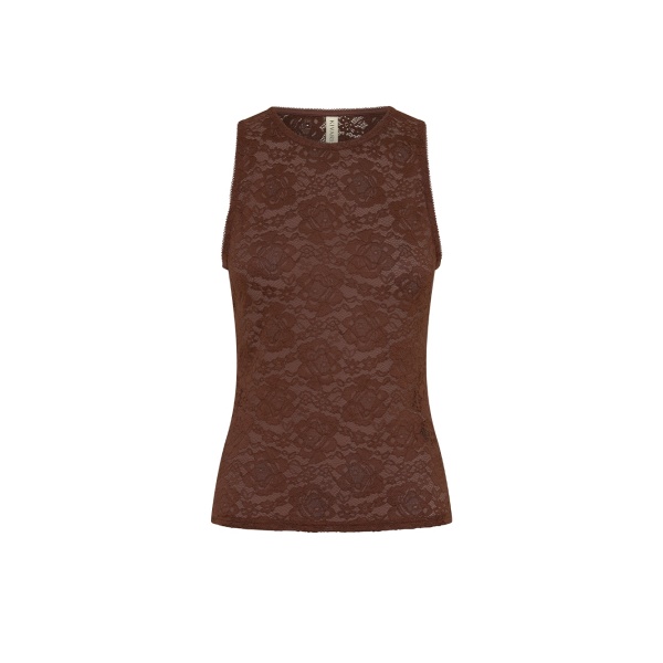 KIVARI Bonnie Lace Tank in Chocolate
