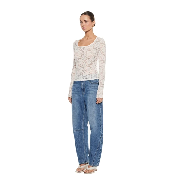 KIVARI Bonnie Lace Top in Ivory, view 4