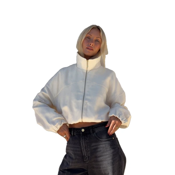 KIVARI Cass Cropped Jacket in Ivory, view 2