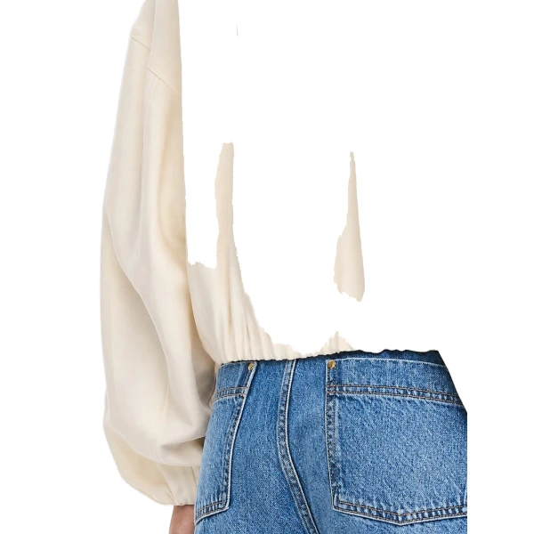 KIVARI Cass Cropped Jacket in Ivory, view 6
