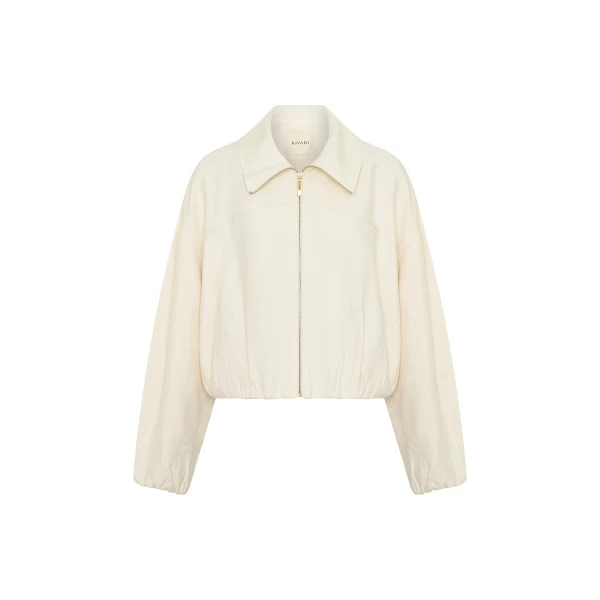 Cass Cropped Jacket in Ivory