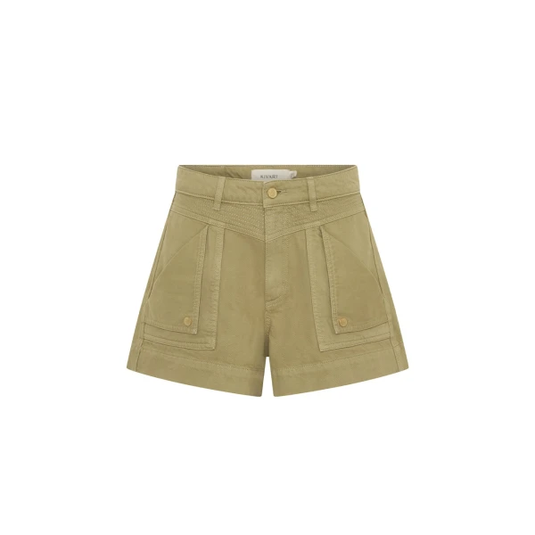 KIVARI Celene Denim Short in Olive