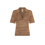 KIVARI Debby Knit Polo in Rust