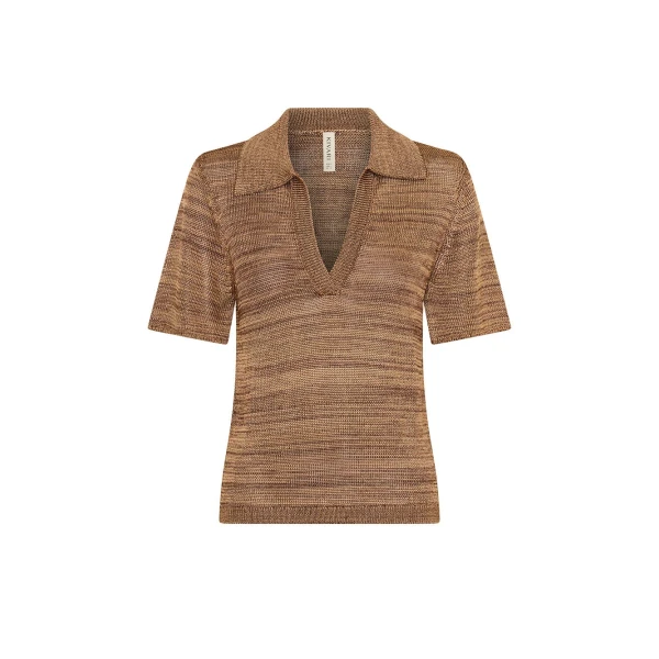Debby Knit Polo in Rust