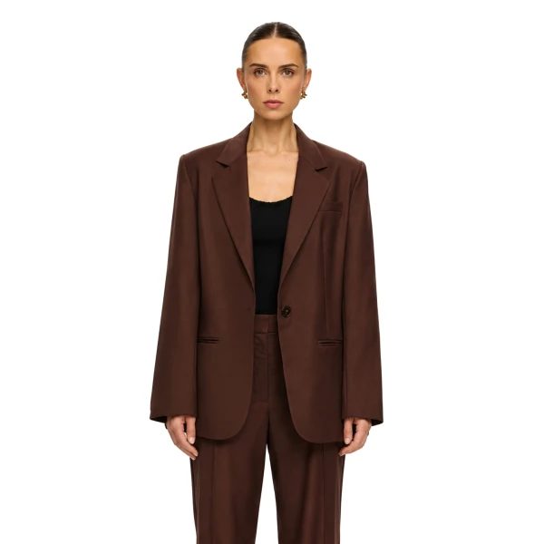 KIVARI Delany Blazer in Chocolate, view 2