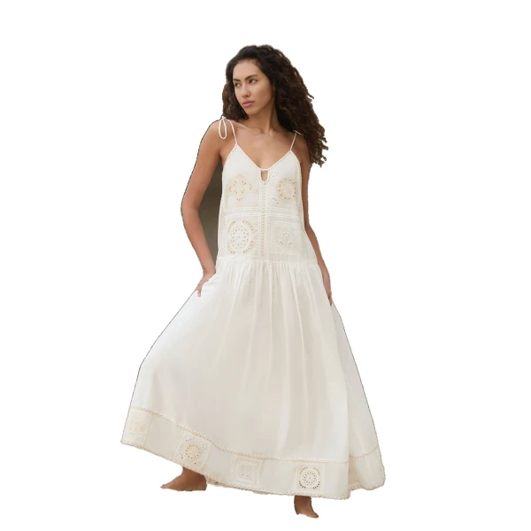 KIVARI Delfie Maxi Dress in Ivory, view 2