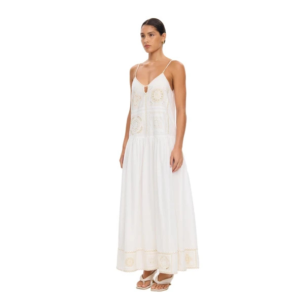 KIVARI Delfie Maxi Dress in Ivory, view 5