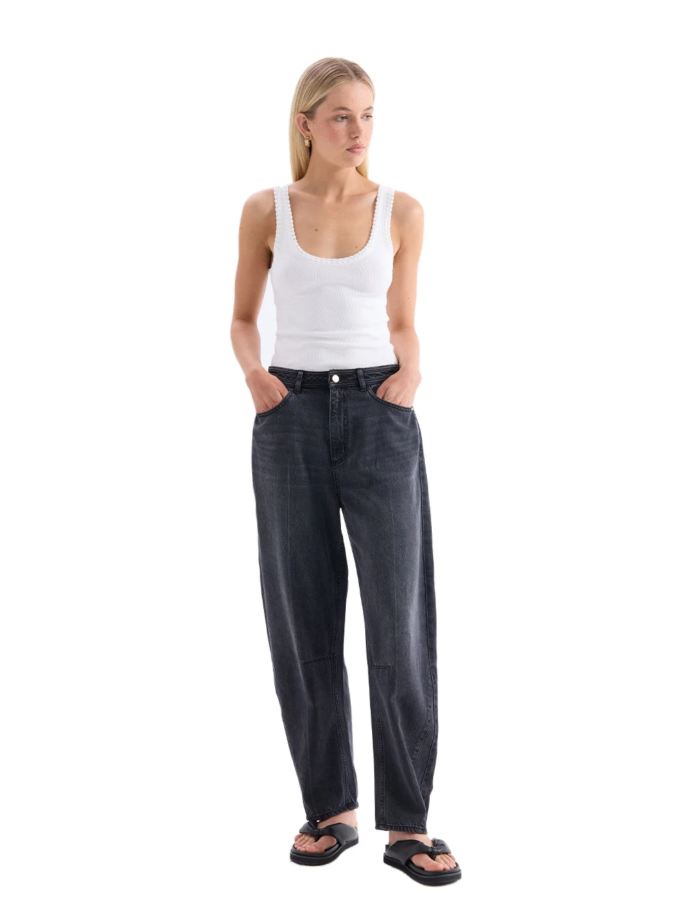 KIVARI pants Australia Signature Pants – Luxury Shoes KIVARI Dylan Barrel Jean in Black