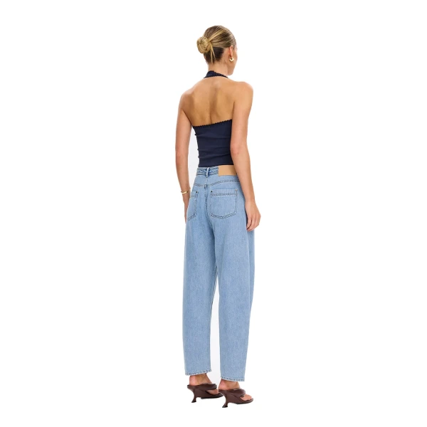 KIVARI Dylan Barrel Jean in Pale Stone, view 5