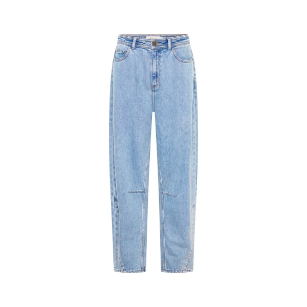 KIVARI Dylan Barrel Jean in Pale Stone