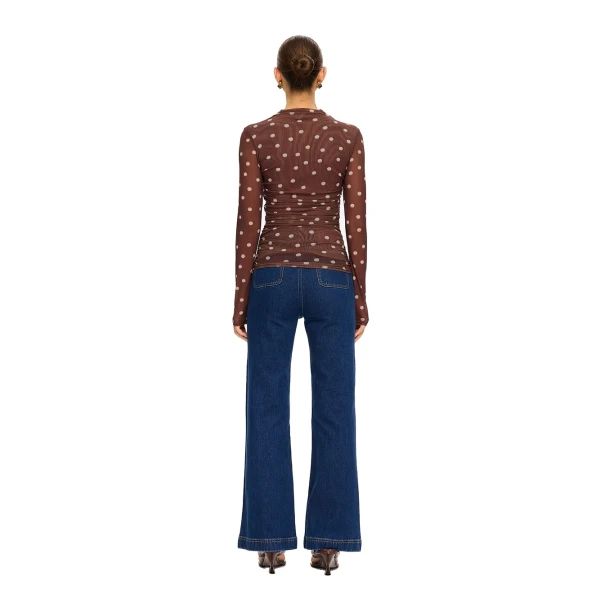 KIVARI Edie Mesh Top in Brown, view 4