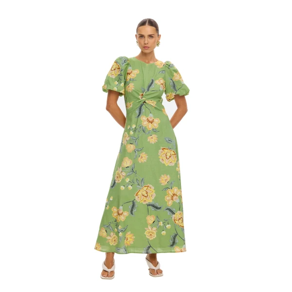 KIVARI Eve Maxi Dress in Green, view 2