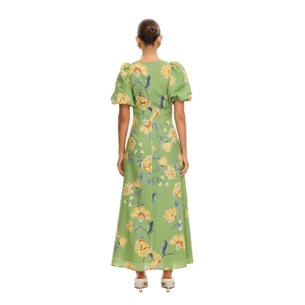 KIVARI Eve Maxi Dress in Green, view 4