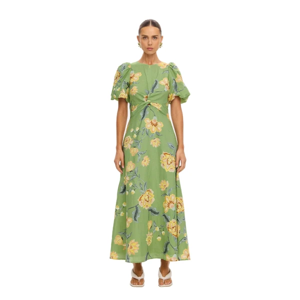KIVARI Eve Maxi Dress in Green, view 6