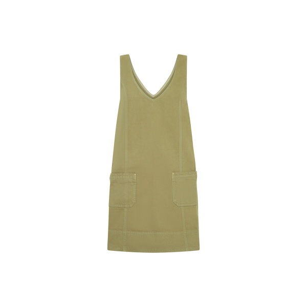 KIVARI Ilaria Denim Mini Dress in Olive