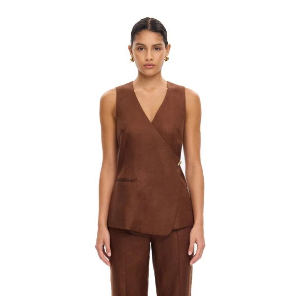 KIVARI Indra Vest in Chocolate, view 2