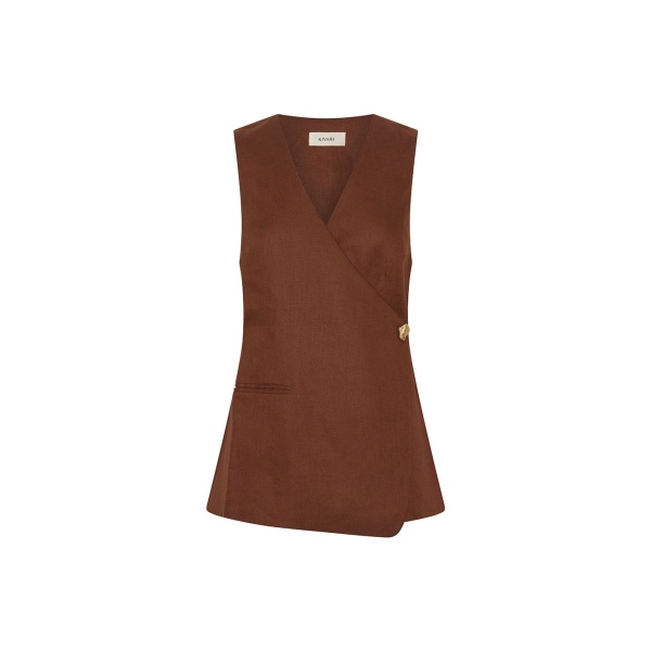 KIVARI Indra Vest in Chocolate