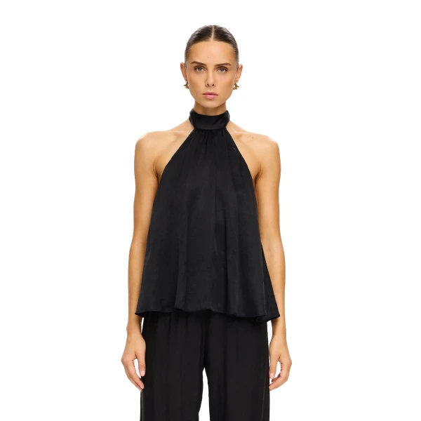KIVARI Jaxon Halter Top in Black, view 2