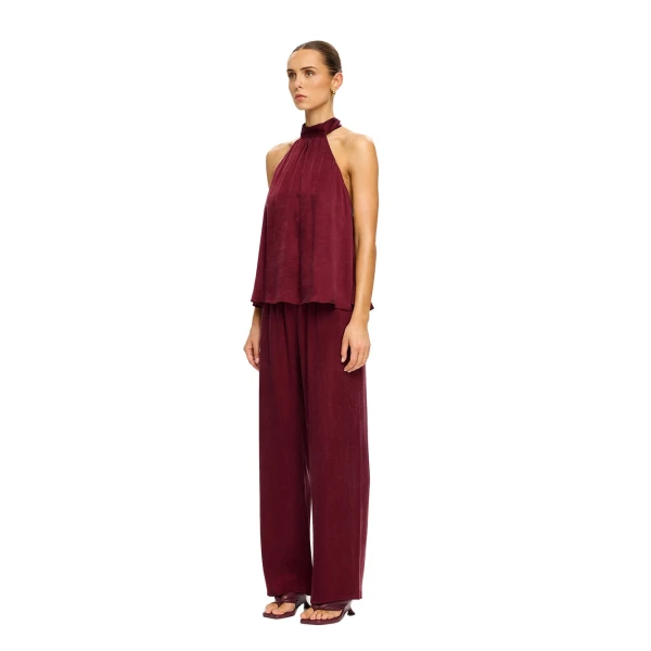 KIVARI Jaxon Halter Top in Plum, view 3