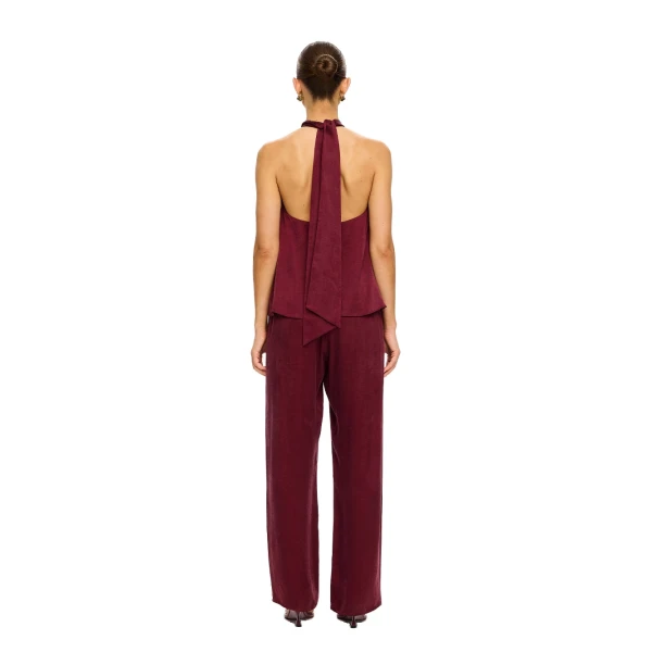 KIVARI Jaxon Halter Top in Plum, view 4