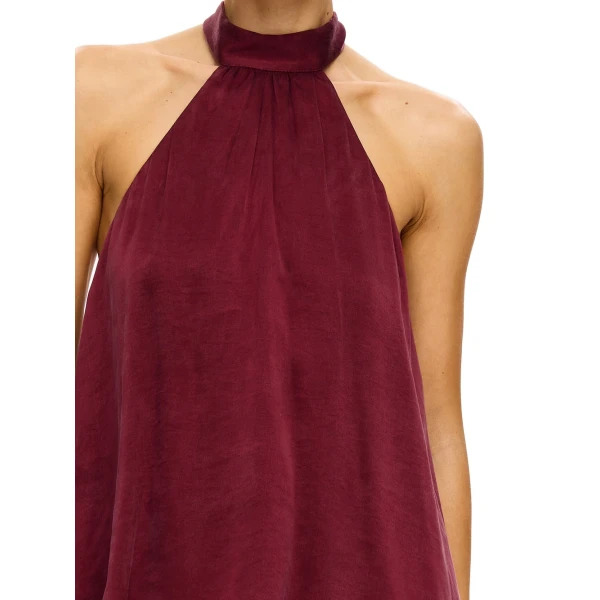 KIVARI Jaxon Halter Top in Plum, view 5