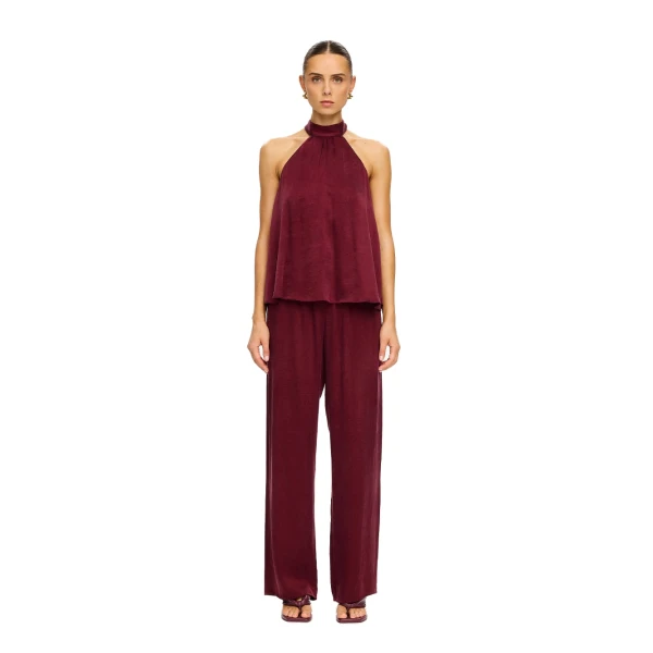 KIVARI Jaxon Halter Top in Plum, view 6
