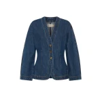 KIVARI Jessica Denim Barrel Jacket in Dark Stonewash