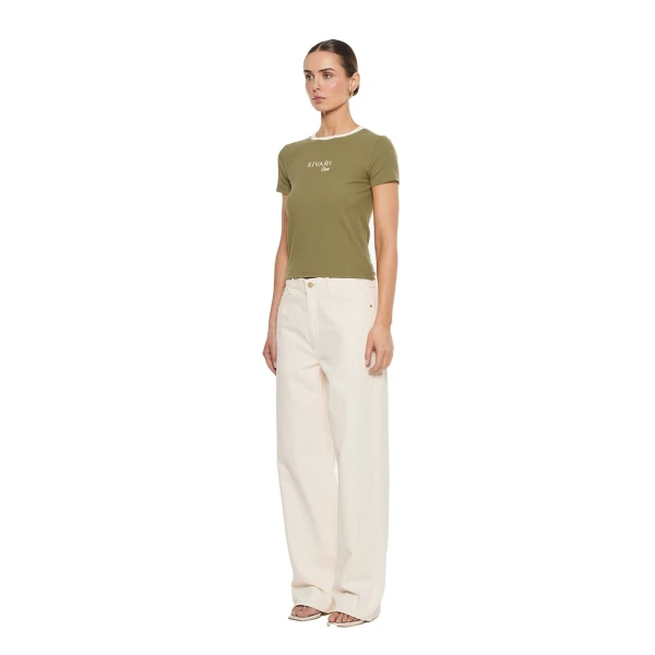 KIVARI Kivari Club Baby Tee in Olive, view 4