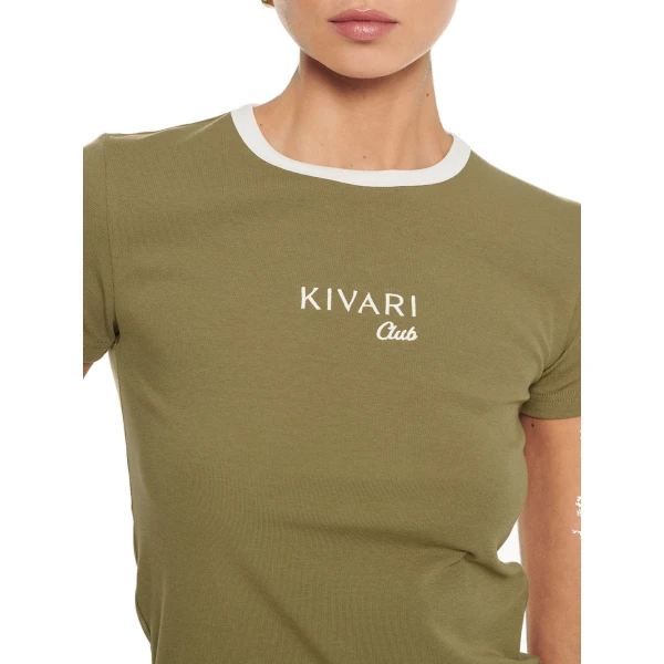 KIVARI Kivari Club Baby Tee in Olive, view 6