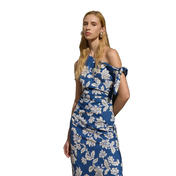 KIVARI Linda Midi Dress in Blue Butter, view 3