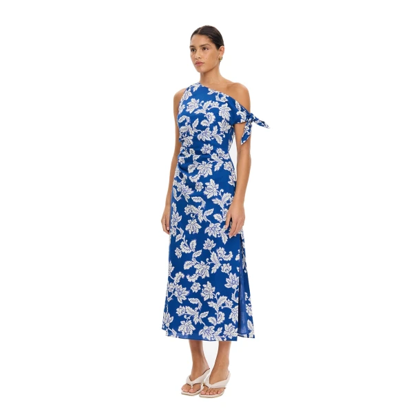 KIVARI Linda Midi Dress in Blue Butter, view 4