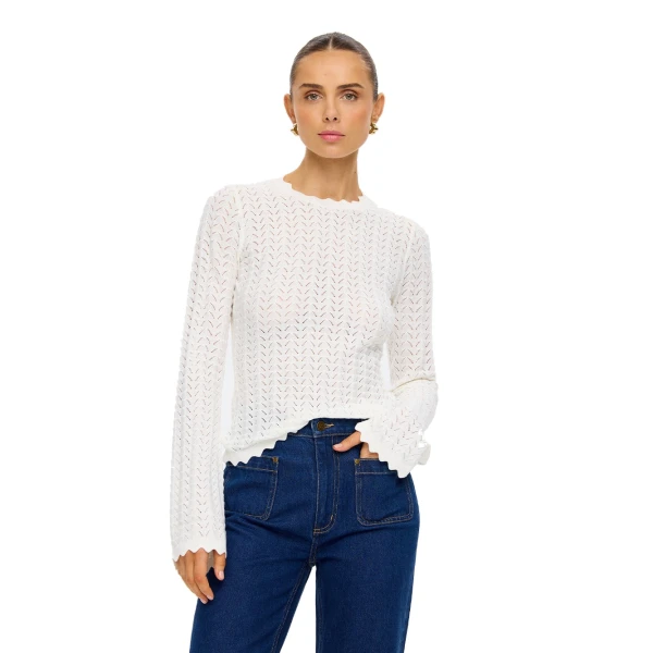 KIVARI Logan Knit Top in Cream, view 2