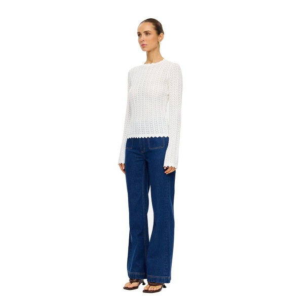 KIVARI Logan Knit Top in Cream, view 3