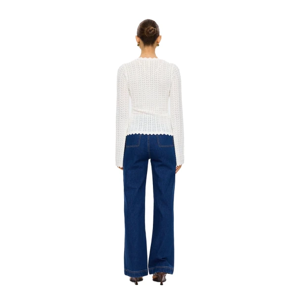 KIVARI Logan Knit Top in Cream, view 4