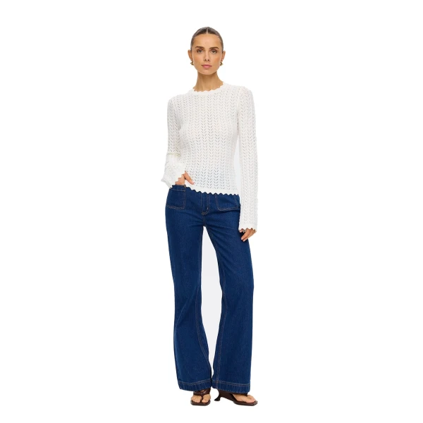 KIVARI Logan Knit Top in Cream, view 6