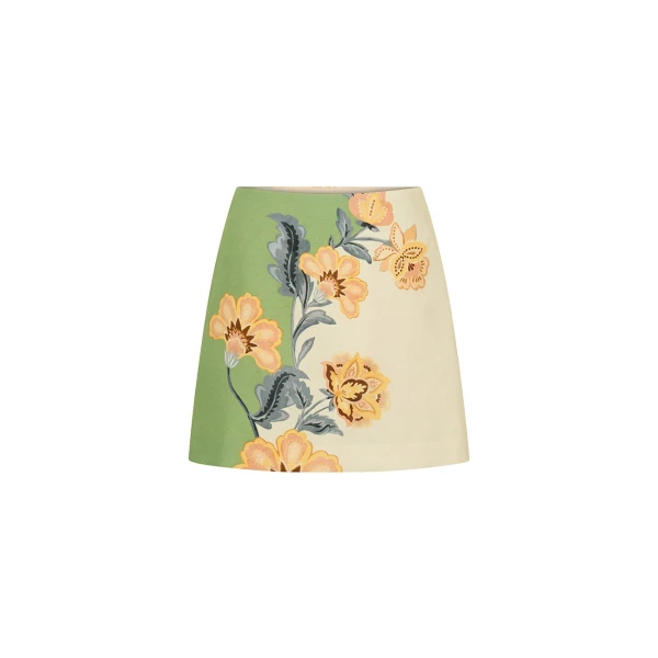 Lotte Mini Skirt in Green Cream
