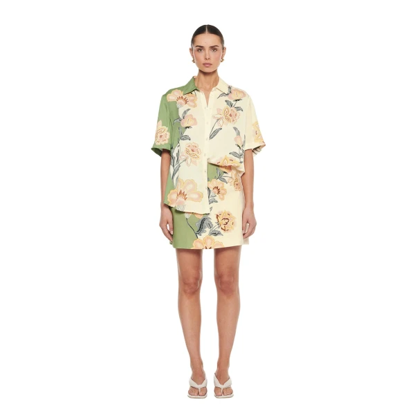 KIVARI Lotte Shirt in Green Cream, view 3